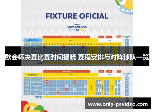 欧会杯决赛比赛时间揭晓 赛程安排与对阵球队一览