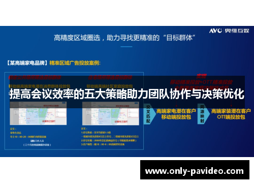 提高会议效率的五大策略助力团队协作与决策优化 提高会议效率的五大策略助力团队协作与决策优化